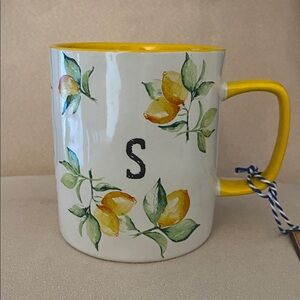 NWT Home Essentials Lemons & Leaves Mug 20oz